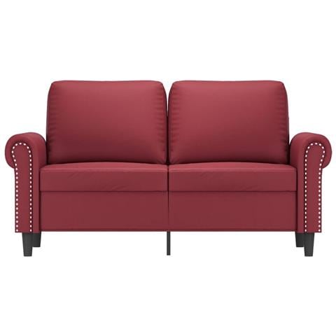 Divano A 2 Posti Rosso Vino 120 Cm In Similpelle - Foto 3