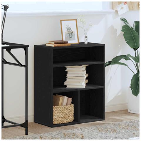 Libreria Nera 60x30x71,5 Cm In Legno Multistrato - Foto 3