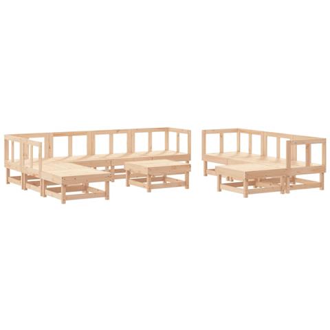 Set Salotto Da Giardino 11 Pz In Legno Massello Di Pino - Foto 2