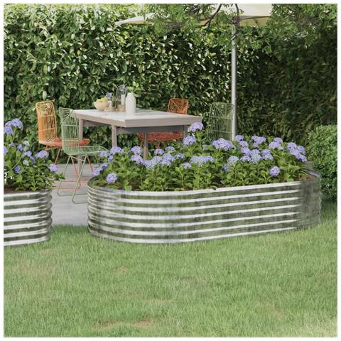 Letto Giardino Acciaio Verniciato Polvere 175x100x36cm Argento - Foto 6