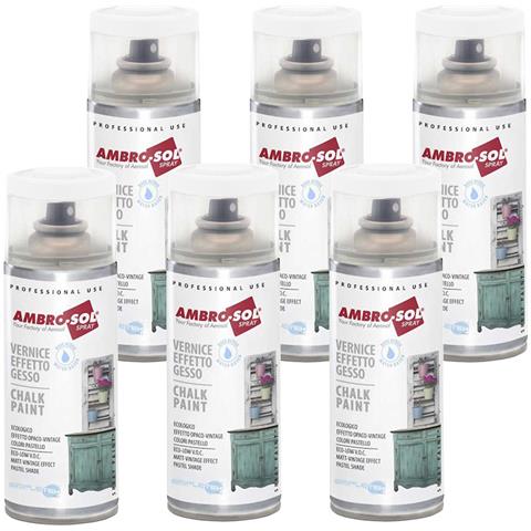 6x Bomboletta Spray Vernice Effetto Gesso Bianco Puro Opaco-vintage Retro - Foto 1