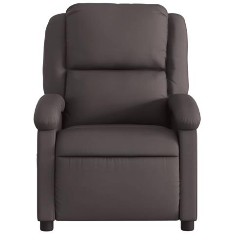 Poltrona Reclinabile Elettrica Marrone Scuro in Vera Pelle - Foto 9