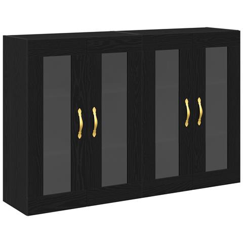 Armadi a Muro 2 pcs Rovere Nero 69,5x34x90 cm Legno Ingegnerizzato - Foto 1