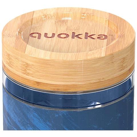 Contenitore Alimentare 820ml Decorazione Grana Del Legno Con Coperchio In Bambù, Blu - Foto 5