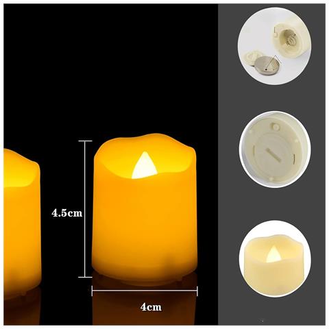 Candele Led Bianche Con Telecomando Tealight 9 Pezzi Decorazione Romantica - Foto 2