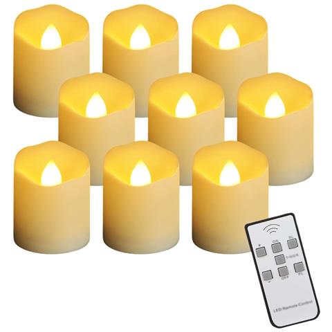 Candele Led Bianche Con Telecomando Tealight 9 Pezzi Decorazione Romantica - Foto 1