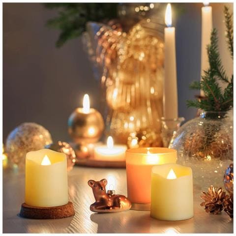 Candele Led Bianche Con Telecomando Tealight 9 Pezzi Decorazione Romantica - Foto 5