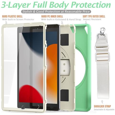 Custodia Per Ipad 6/5 9.7"" Con Supporto E Tracolla Verde - Foto 4