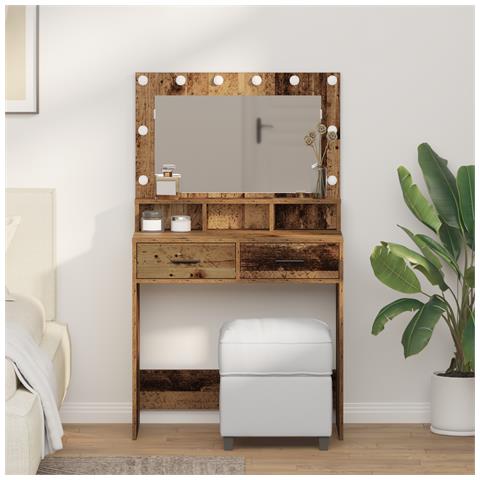 Toeletta  con luci LED in legno usato 79x41x135 cm - Foto 2