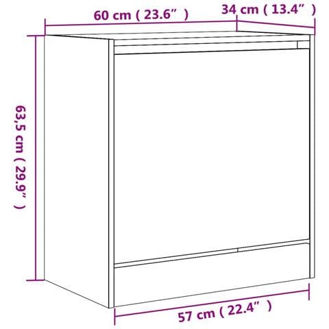 Scarpiera Grigio Sonoma 60x34x63,5 cm in Legno Multistrato - Foto 9