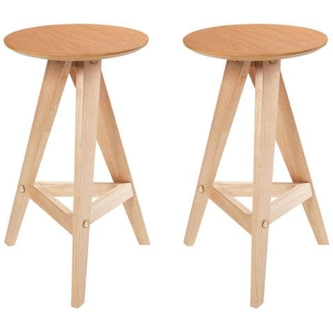 Set Di 2 Sgabelli Da Bar Aroma Legno Marrone Chiaro - Foto 2