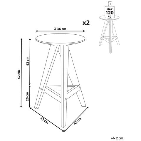 Set Di 2 Sgabelli Da Bar Aroma Legno Marrone Chiaro - Foto 8