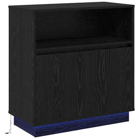 Credenza con LED Rovere nero 71 x 34.5 x 75 cm - Foto 1