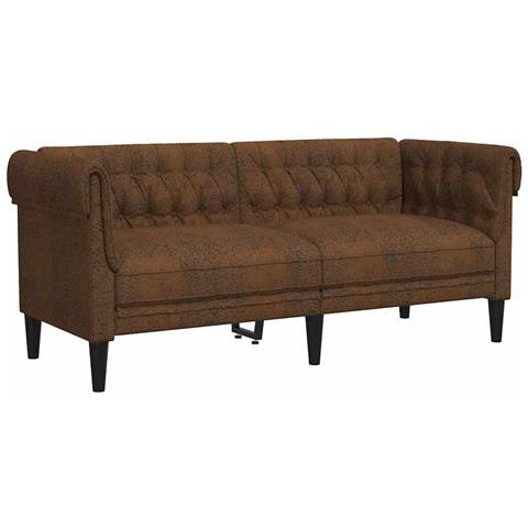 Divano Chesterfield Argille Marrone 182.5 x 74.5 x 74.5 cm - Foto 1