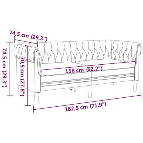 Divano Chesterfield Argille Marrone 182.5 x 74.5 x 74.5 cm - Foto 8