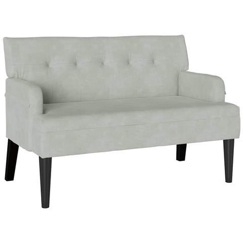 Panca Chesterfield Grigio chiaro 112 x 65.5 x 75 cm Velluto - Foto 1