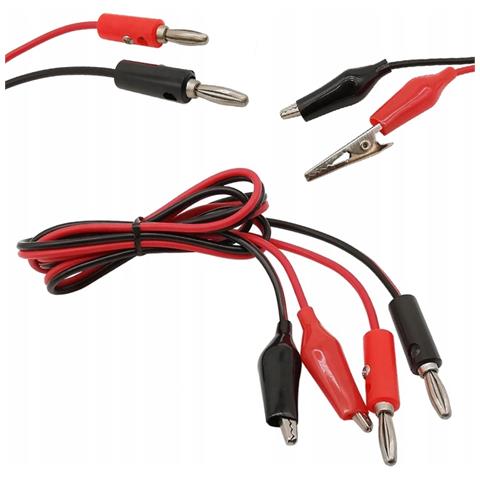 Cavi Di Misura Per Multimetro - Lunghezza 100cm, Coccodrilli 35mm | Nero E Rosso | Connessione Veloce E Sicura - Foto 1