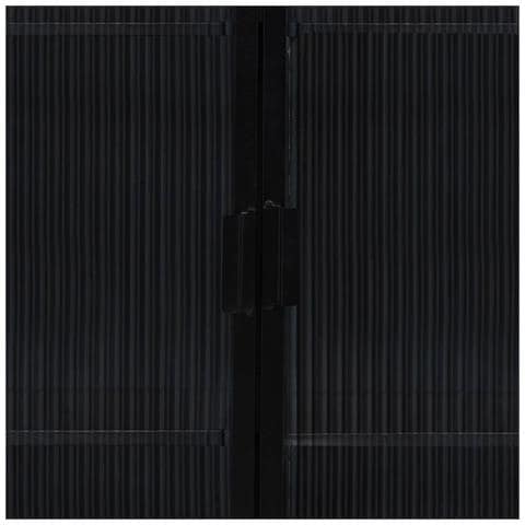 Vetrina In Metallo, Legno E Vetro, 2 Ante, Nero, 72x36x113h Cm - Foto 6