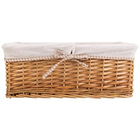 Set Di 3 Cestini In Vimini Foderati Marroni - Foto 2