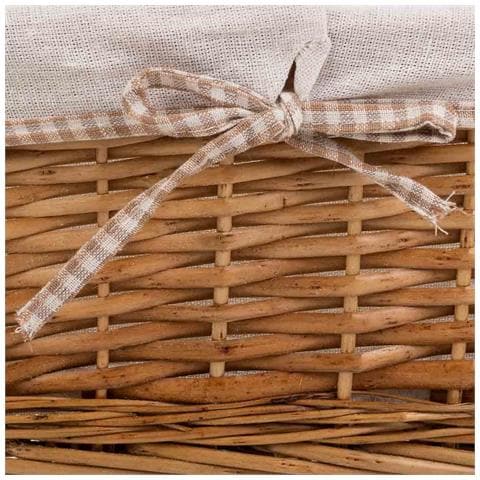 Set Di 3 Cestini In Vimini Foderati Marroni - Foto 7