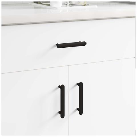Maniglia per Armadio 2 pcs Nero 121 x 16.6 x 28.3 mm Ferro - Foto 2