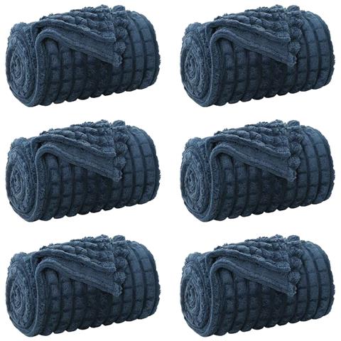 Coperte da Pile 6 pcs Blu navy 240 x 220 cm Panno - Foto 1