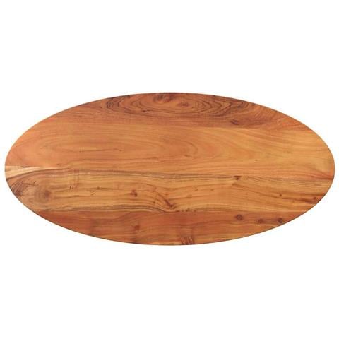 Piano Tavolo 120x50x2,5 cm Ovale in Legno Massello di Acacia - Foto 1