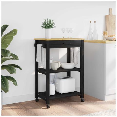 Carrello da Cucina MONZA Nero 60 x 40 x 88,5 cm - Foto 2