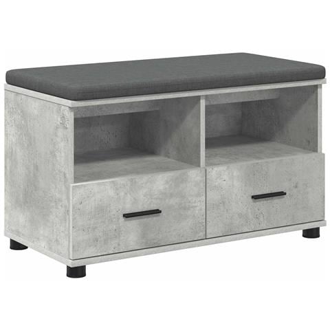 Panca per ingresso con cuscino Grigio Cemento 80 x 38 x 46 cm - Foto 1