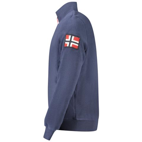 FELPA BLU CON ZIP DA UOMO NORVEGIA 1963 - Colore: Blu, Taglia: XL - Foto 3