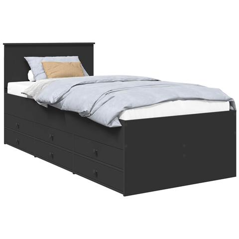 Daybed con cassetto Nero 75 x 190 cm Legno multistrato - Foto 1