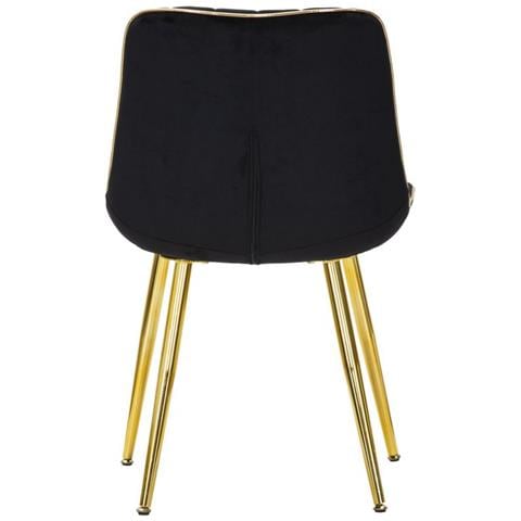 Sedia Paris Nera E Gold In Velluto Con Gambe Dorate - Set 2 Pezzi - Foto 2