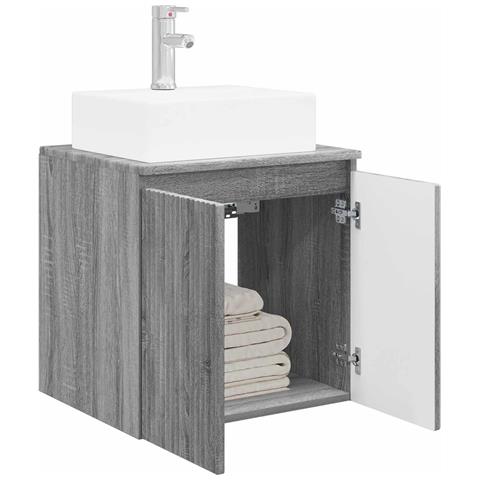 Mobile Lavabo da Parete Sonoma grigio 49,5 x 41 x 62,5 cm - Foto 2