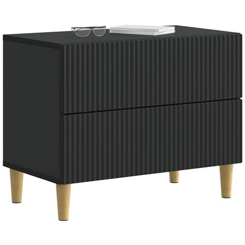 Armadio da Notte Nero 62 x 34,5 x 48 cm Legno ingegnerizzato - Foto 2