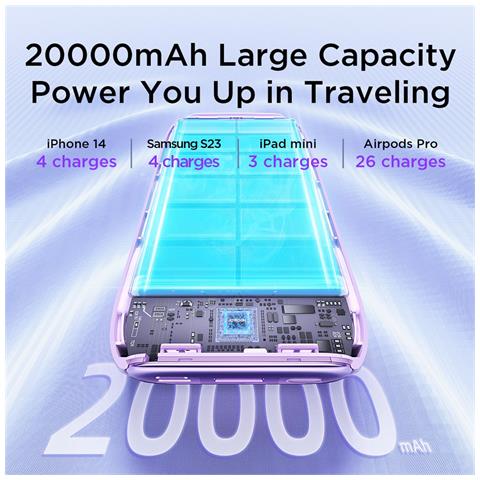 Power Bank - Viola, 20000 mAh, 5W - Foto 4