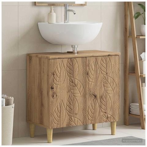 Armadio per Lavabo da Bagno DELFT Rovere Artigianale - Foto 2