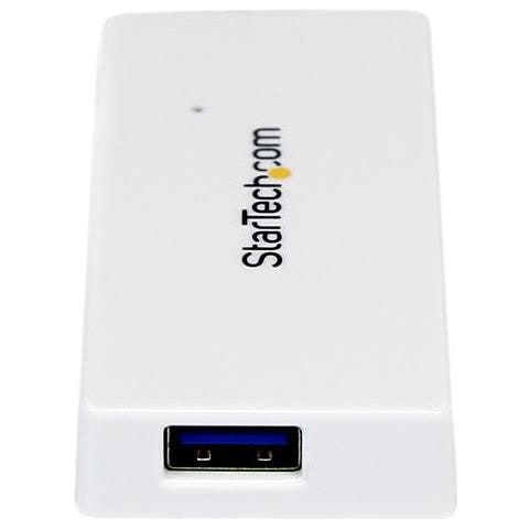 Hub portatile mini USB 3.0 SuperSpeed a 4 porte - Perno e concentratore Ultrabook USB 3.0 con cavo integrato - Bianco - Foto 5