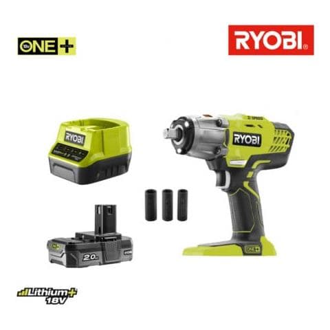 18v Chiave Pneumatica Per Oneplus - 2.0ah Batteria Lithiumplus - Caricabatterie R18iw3-120s - Foto 2
