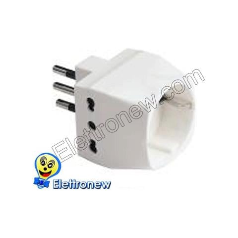 Addattatore Triplo + Schuko 10a 2+t 05751 - Foto 1