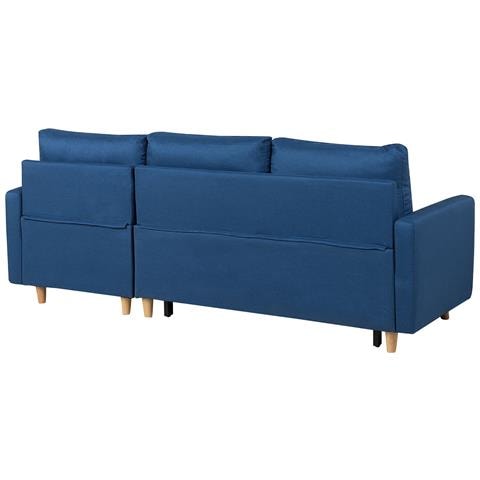Divano Letto Ad Angolo Sinistro Con Vano Contenitore Blu Oltremare Flakk - Foto 23
