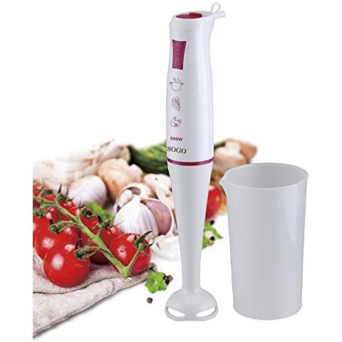 - frullatore A Mano Elettrico Con Bicchiere 0,7l, 500 w, Bat-ss-14230, Colore: Bianco-rosa - Foto 1
