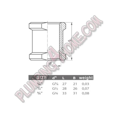 12 Inch Femmina Bsp Filo Tubo Connessione Avvitato Raccordi Manicotto - Foto 2