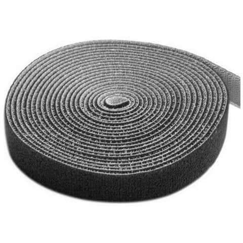 Rotolo Di Velcro Gestione Cavi Lunghezza 10m Larghezza 20mm Nero - Foto 1
