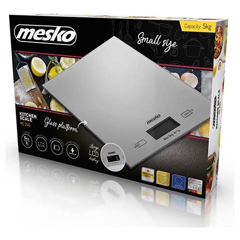 Bilancia Da Cucina Mesko Ms 3145 Peso Massimo (capacità) 5 Kg, Laurea 1 G, Argento, Garanzia 24 Mese / i - Foto 1
