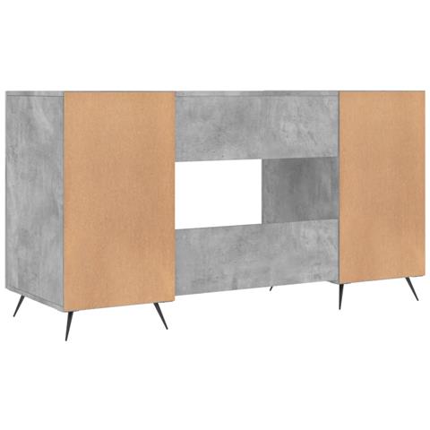 Scrivania Grigio Cemento 140x50x75 Cm In Legno Multistrato - Foto 2
