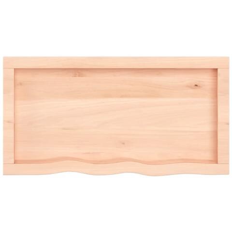 Piano Bagno 80x40x (2-4) cm in Legno Massello Non Trattato - Foto 7