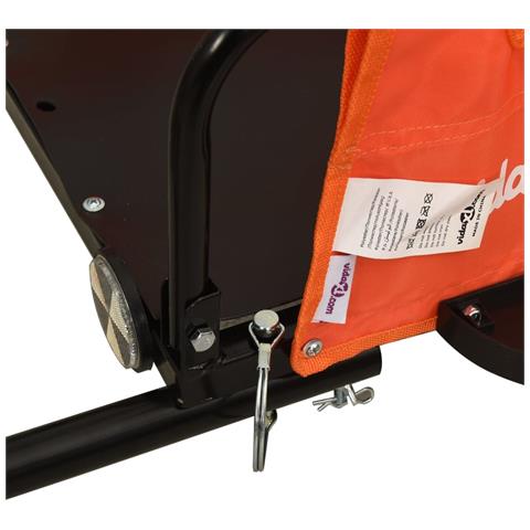 Rimorchio Per Bici Da Carico Arancione Tessuto Oxford E Ferro - Foto 2