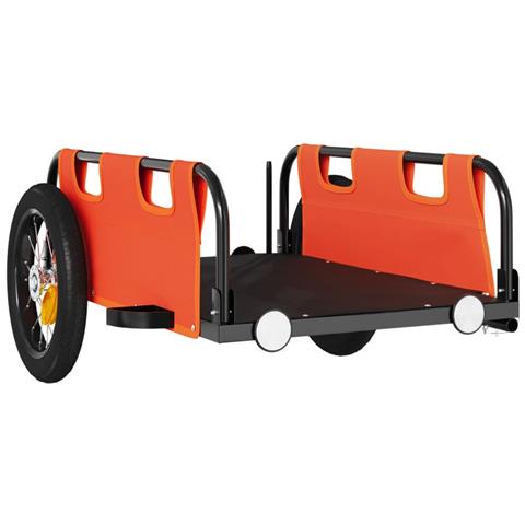 Rimorchio Per Bici Da Carico Arancione Tessuto Oxford E Ferro - Foto 10