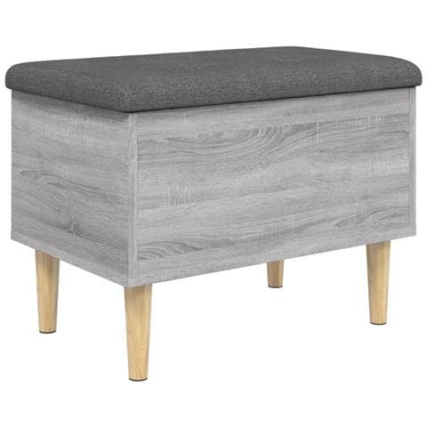 Panca Portaoggetti Grigio Sonoma 62x42x46 Cm Legno Multistrato - Foto 2