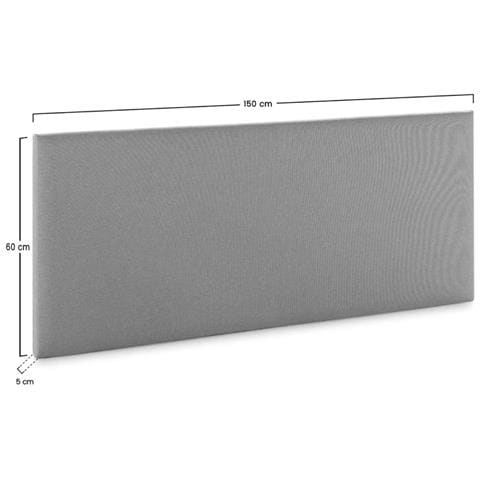 Testiera Aura Rivestita In Tessuto Grigio Chiaro 150x60 Cm - Foto 5
